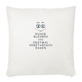 Vegetarisch essen - Sofakissenbezug 45 x 45 cm - Naturweiß  - Vorne
