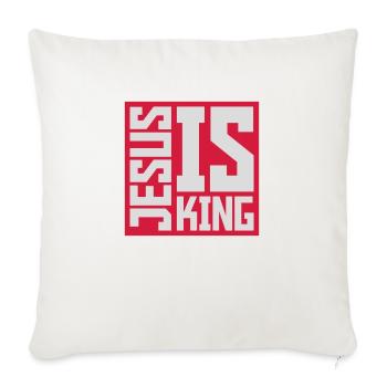 Citation de Jésus est roi - Housse de coussin décorative 45 x 45 cm - blanc nature - Devant