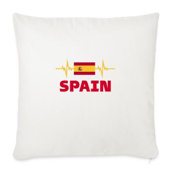 Spain Football 2022 Heartbeat Spain - Sofa pillowcase 17,3'' x 17,3'' (45 x 45 cm) - natural white - Front