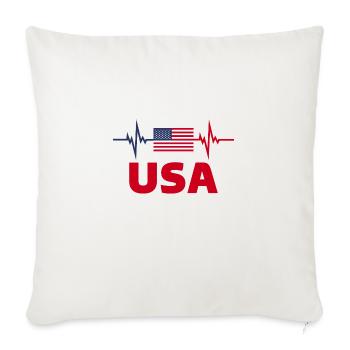 United States of America Football 2022 Heartbeat - Sofa pillowcase 17,3'' x 17,3'' (45 x 45 cm) - natural white - Front