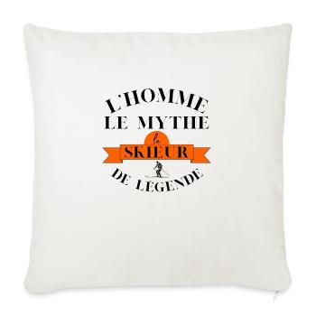 Skieur de légende : Maître des pistes, cadeau ski - Housse de coussin décorative 45 x 45 cm - blanc nature - Devant