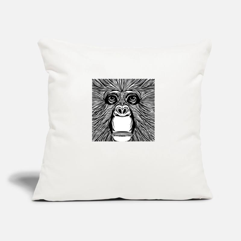 Illustration eines Porträts eines Schimpansen Sofakissenbezug 45 x 45 cm