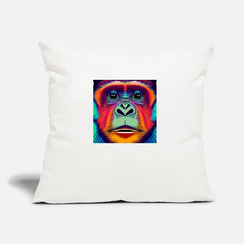 Illustration eines Porträts eines Schimpansen Sofakissenbezug 45 x 45 cm