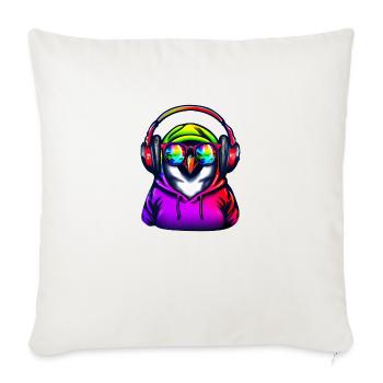 Pingouin avec pull et lunettes de soleil - Housse de coussin décorative 45 x 45 cm - blanc nature - Devant