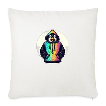 Penguin with colorful sweater - Sofa pillowcase 17,3'' x 17,3'' (45 x 45 cm) - natural white - Front