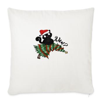 What? Cat Christmas Tree - Sofa pillowcase 17,3'' x 17,3'' (45 x 45 cm) - natural white - Front
