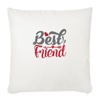 Meilleur ami - Housse de coussin décorative 45 x 45 cm - blanc nature - Devant