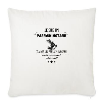 parrain motard cool - Housse de coussin décorative 45 x 45 cm - blanc nature - Devant