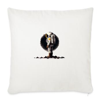 pixel art style of an astronaut on the moon - Sofakissenbezug 45 x 45 cm - Naturweiß  - Vorne