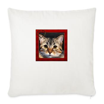 Katze im Rahmen 1 - Sofakissenbezug 45 x 45 cm - Naturweiß  - Vorne