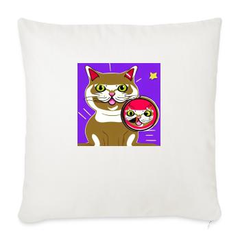 Verrückte katze - Sofakissenbezug 45 x 45 cm - Naturweiß  - Vorne