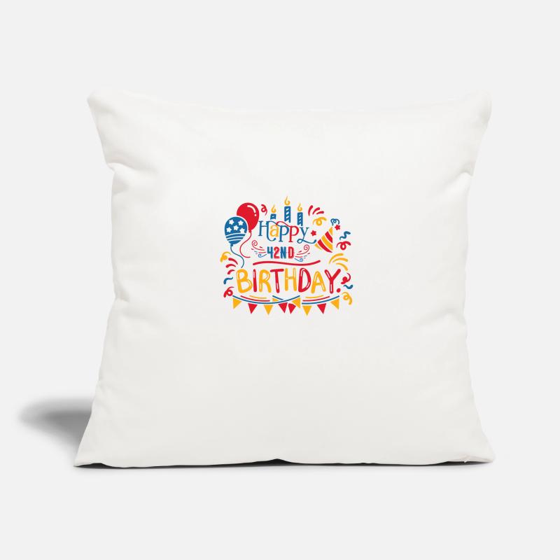 Joyeux 42e anniversaire Quarante secondes cadeaux de 42 ans Housse de coussin décorative 45 x 45 cm