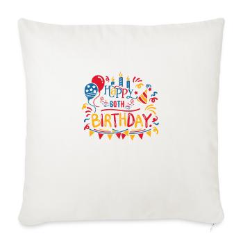 Joyeux 60e anniversaire Soixantième idée cadeau de 60 ans - Housse de coussin décorative 45 x 45 cm - blanc nature - Devant