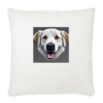weisser Hundekopf traurig schauend - Sofakissenbezug 45 x 45 cm - Naturweiß  - Vorne