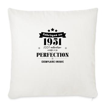 fabriqué en 1951 - Housse de coussin décorative 45 x 45 cm - blanc nature - Devant