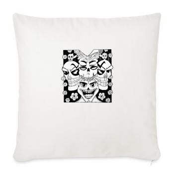 Combo têtes de mort - Housse de coussin décorative 45 x 45 cm - blanc nature - Devant