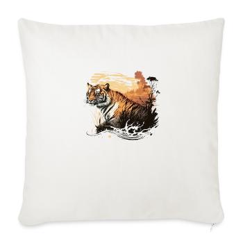 Le tigre - Housse de coussin décorative 45 x 45 cm - blanc nature - Devant