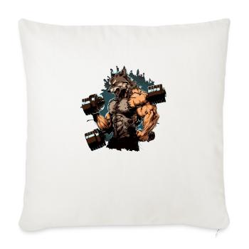 L'homme loup à la salle de musculation - Housse de coussin décorative 45 x 45 cm - blanc nature - Devant