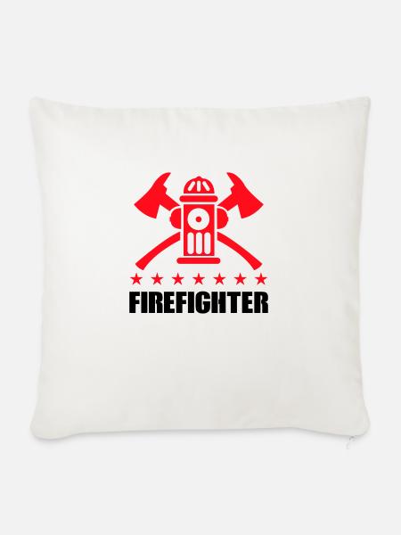 firefighter feuerwehr - Sofakissenbezug 45 x 45 cm - Naturweiß