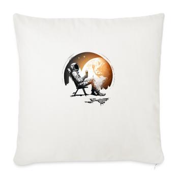 Relax Space Astronaut with beer - Sofa pillowcase 17,3'' x 17,3'' (45 x 45 cm) - natural white - Front