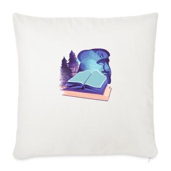 Reading Gift Book Readers Book Lovers Books - Sofa pillowcase 17,3'' x 17,3'' (45 x 45 cm) - natural white - Front