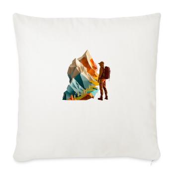 Expérience de plein air cool avec des randonneurs et des montagnes - Housse de coussin décorative 45 x 45 cm - blanc nature - Devant