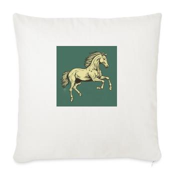 Retro Pferd - Sofakissenbezug 45 x 45 cm - Naturweiß  - Vorne