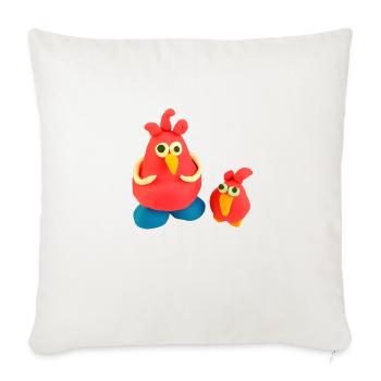 crazy chickens - Sofa pillowcase 17,3'' x 17,3'' (45 x 45 cm) - natural white - Front
