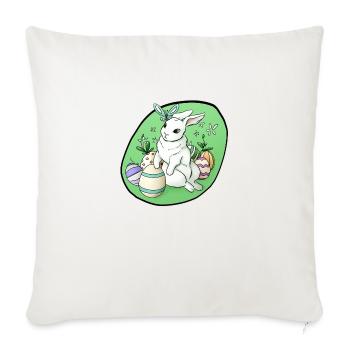 Lapin de Pâques - Housse de coussin décorative 45 x 45 cm - blanc nature - Devant