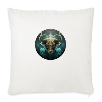 taureau trophée - Housse de coussin décorative 45 x 45 cm - blanc nature - Devant