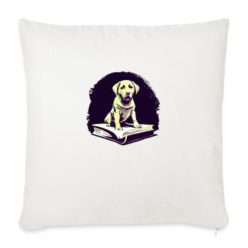 Dogs Books Labrador Book Dog Read Dog Owners - Sofa pillowcase 17,3'' x 17,3'' (45 x 45 cm) - natural white - Front