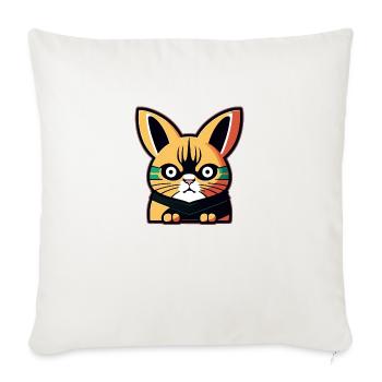 Chat - Housse de coussin décorative 45 x 45 cm - blanc nature - Devant