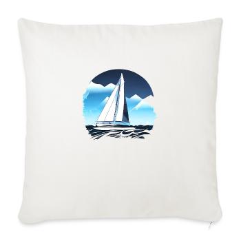 Voilier Voile Voilier Voilier Marin - Housse de coussin décorative 45 x 45 cm - blanc nature - Devant
