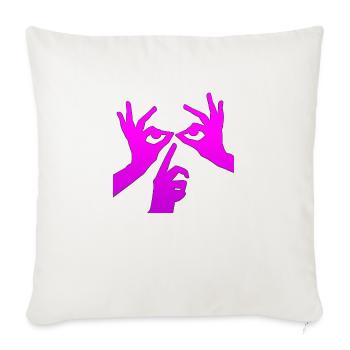 Illusion d’optique art psychédélique rétro formes sexe - Housse de coussin décorative 45 x 45 cm - blanc nature - Devant