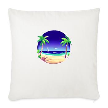 Summer Vacation Palm Sun Island Beach Palm - Sofa pillowcase 17,3'' x 17,3'' (45 x 45 cm) - natural white - Front
