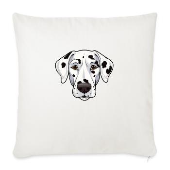 Dalmatian Head Comic Cartoon Dog Joy - Sofa pillowcase 17,3'' x 17,3'' (45 x 45 cm) - natural white - Front