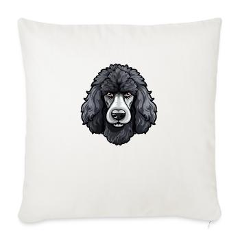 Groß Pudel Kopf Hund Comic Cartoon Stil Design - Sofakissenbezug 45 x 45 cm - Naturweiß  - Vorne