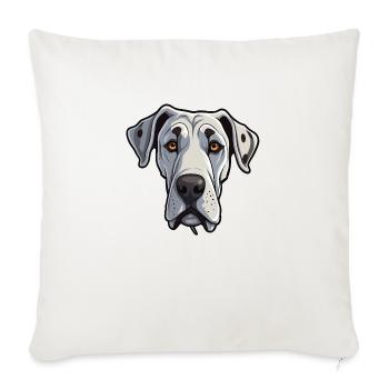 Great Dane Head Comic Cartoon Dog Lover - Housse de coussin décorative 45 x 45 cm - blanc nature - Devant