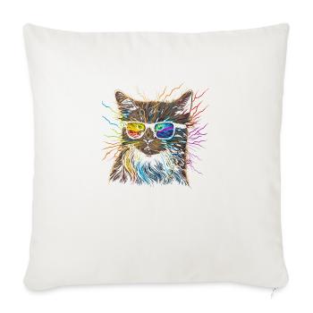Aquarelle Cat Cat Deco Art - Housse de coussin décorative 45 x 45 cm - blanc nature - Devant