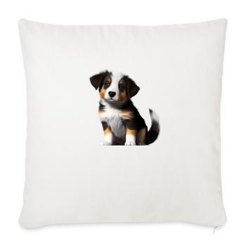 Chien de berger australien Propriétaire Chiot - Housse de coussin décorative 45 x 45 cm - blanc nature - Devant