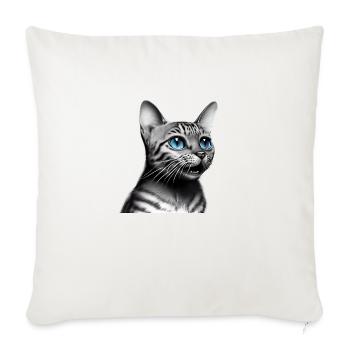 Chat Mâle Chaton Britannique à poil court Chats - Housse de coussin décorative 45 x 45 cm - blanc nature - Devant