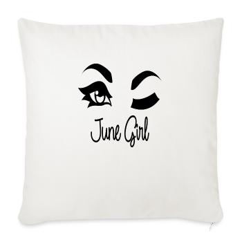 June Girl - Sofakissenbezug 45 x 45 cm - Naturweiß  - Vorne