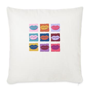 Retro multicolored lip - Sofa pillowcase 17,3'' x 17,3'' (45 x 45 cm) - natural white - Front