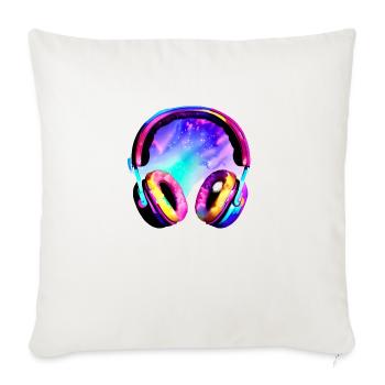 Headphones Singer Listen to music Singing Musicians Gamer - Sofa pillowcase 17,3'' x 17,3'' (45 x 45 cm) - natural white - Front