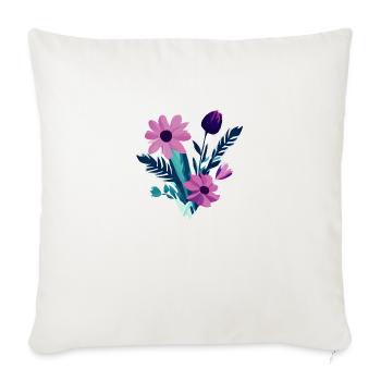 Flowers Bouquet Purple Plant Plants - Sofa pillowcase 17,3'' x 17,3'' (45 x 45 cm) - natural white - Front