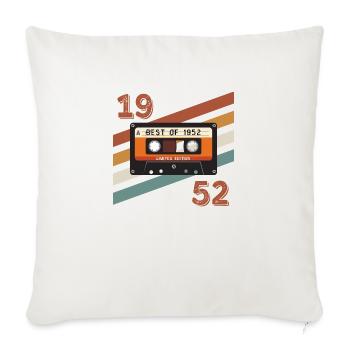 1952 rétro vintage anniversaire - Housse de coussin décorative 45 x 45 cm - blanc nature - Devant
