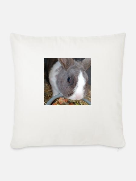 Kaninchen 2 - Sofakissenbezug 45 x 45 cm - Naturweiß