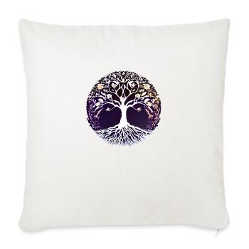 Arbre de vie Arbre de vie Méditation Yoga - Housse de coussin décorative 45 x 45 cm - blanc nature - Devant