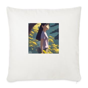 Anime Girl Forrest - Sofakissenbezug 45 x 45 cm - Naturweiß  - Vorne