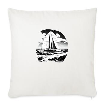 sailor sailing sailing sailboat sailing ship - Sofa pillowcase 17,3'' x 17,3'' (45 x 45 cm) - natural white - Front